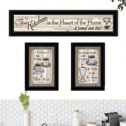 Kitchen - Come In Vignette 3 - Piece By TrendyDecor4U, Black Frame