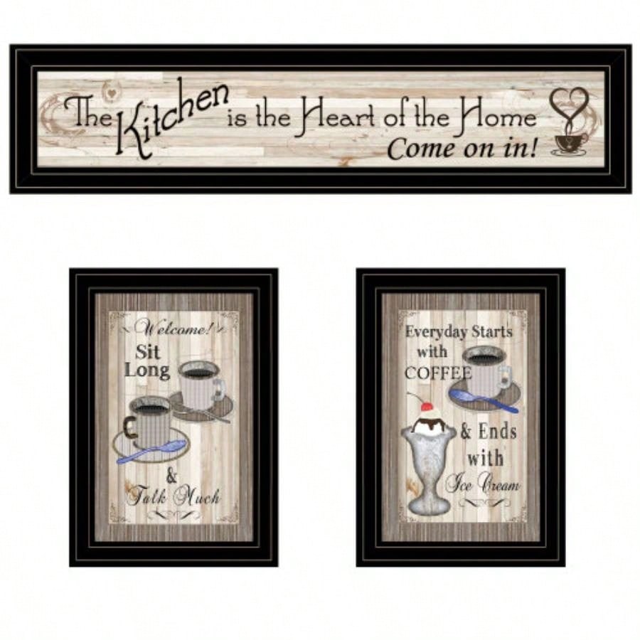 Kitchen - Come In Vignette 3 - Piece By TrendyDecor4U, Black Frame
