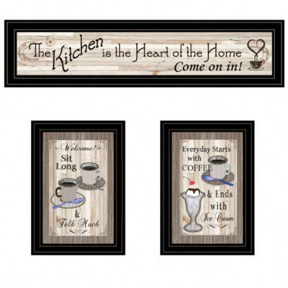 Kitchen - Come In Vignette 3 - Piece By TrendyDecor4U, Black Frame