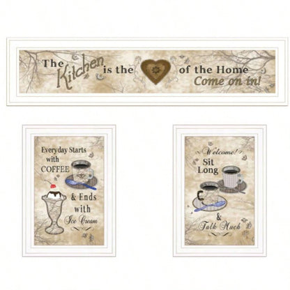 Love of Nature Kitchen 3 - Piece Vignette By Trendy Decor 4U, White Frame