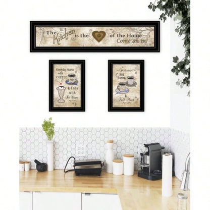 Love of Nature Kitchen 3 - Piece Vignette By Trendy Decor 4U, Black Frame
