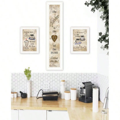 Love of Nature Kitchen 3 - Piece Vignette By Trendy Decor 4U, White Frame