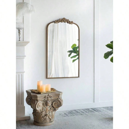 24x 42 Gold Arch Mirror, Baroque Inspired Wall Decor Bathroom Bedroom Living Room