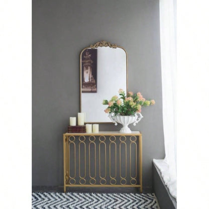 24x 42 Gold Arch Mirror, Baroque Inspired Wall Decor Bathroom Bedroom Living Room