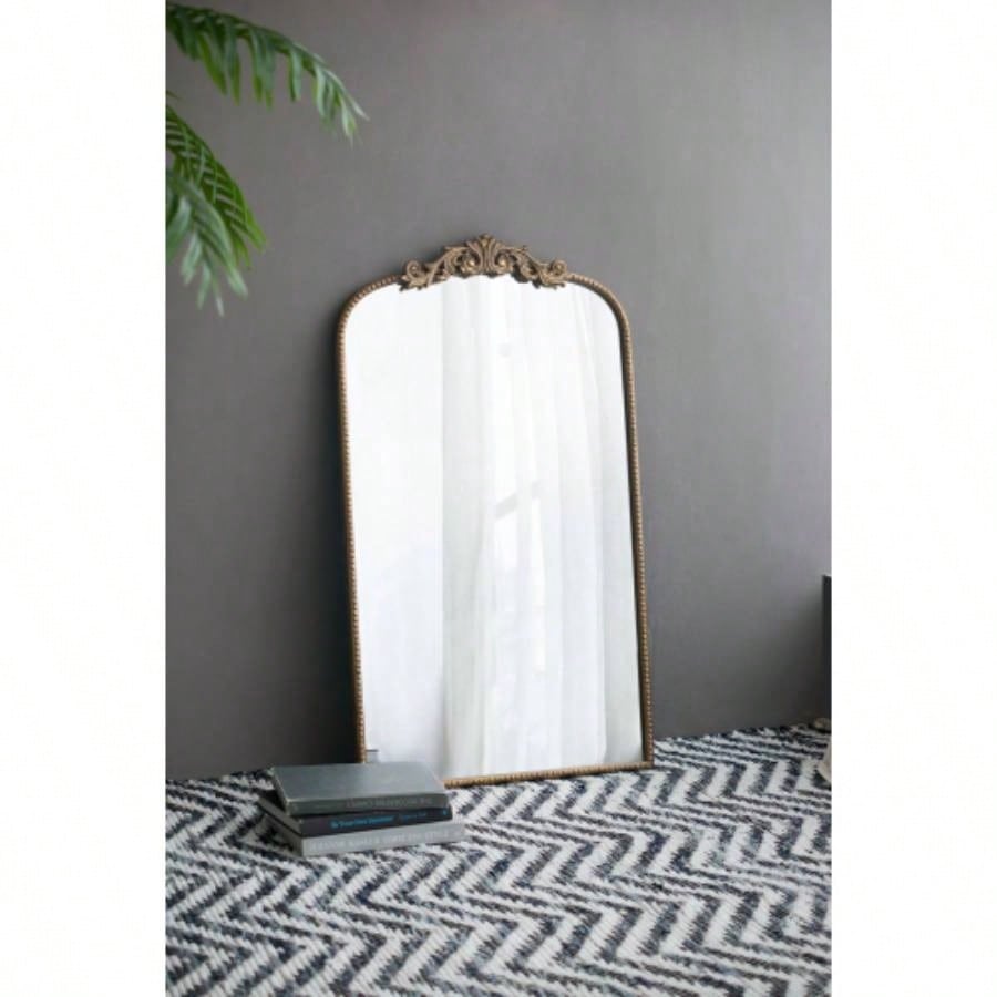 24x 42 Gold Arch Mirror, Baroque Inspired Wall Decor Bathroom Bedroom Living Room