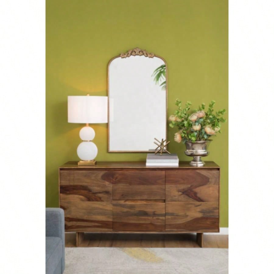 24x 42 Gold Arch Mirror, Baroque Inspired Wall Decor Bathroom Bedroom Living Room