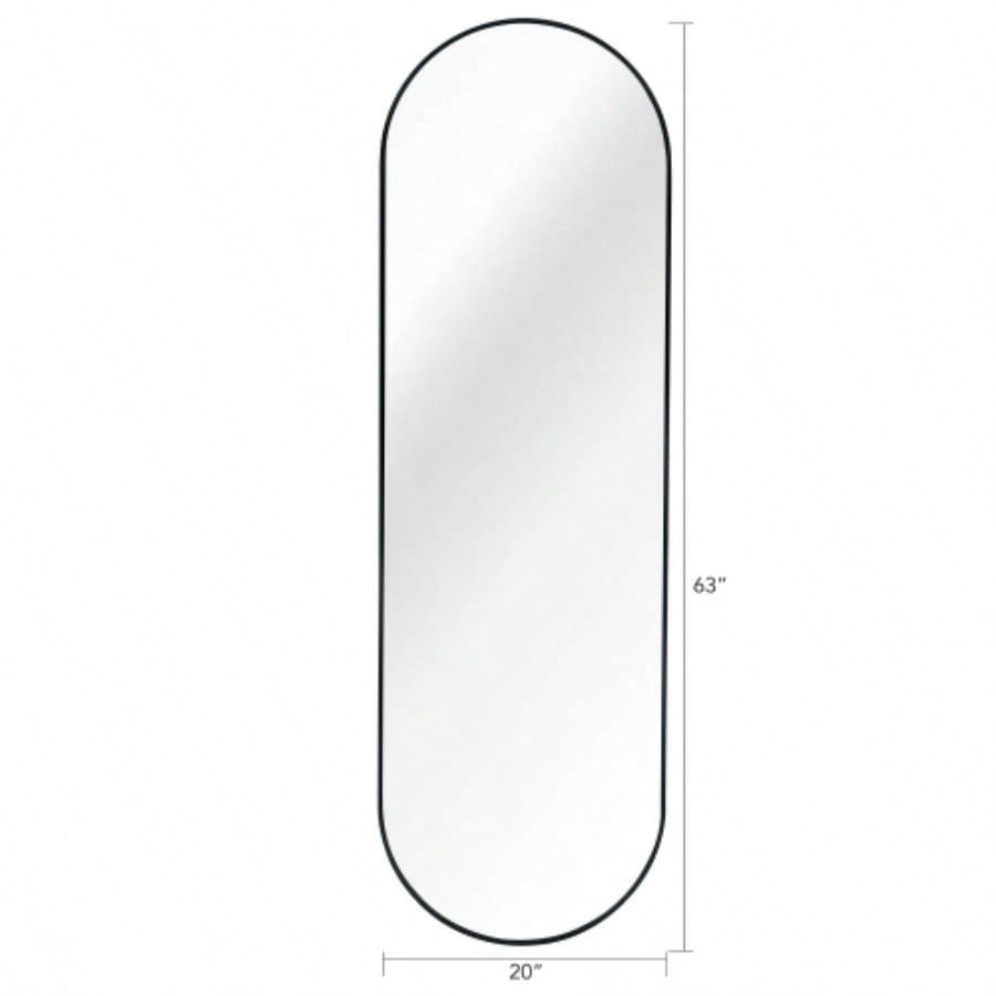 Black 63x 20IN Pill Shaped Full Lenghth Mirror or Bathroom mirror