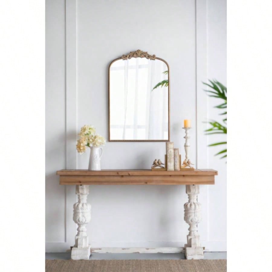 24x 42 Gold Arch Mirror, Baroque Inspired Wall Decor Bathroom Bedroom Living Room