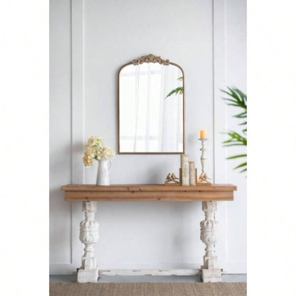 24x 42 Gold Arch Mirror, Baroque Inspired Wall Decor Bathroom Bedroom Living Room