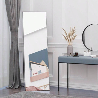 HOMCOM Full Length Glass Mirror, Freestanding or Wall Mounted Dress Mirror Bedroom, Living Room, Bathroom, 19.75x 63.5 Black