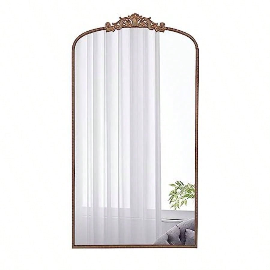 24x 42 Gold Arch Mirror, Baroque Inspired Wall Decor Bathroom Bedroom Living Room