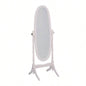 59.25 Tall Standing Wooden Floor Mirror with White, Oval Shape