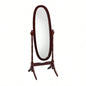 59.25 Tall Standing Wooden Floor Mirror with White, Oval Shape