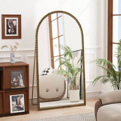 Iron Arch Retro Full Length Mirror With Supporting Feet, Living Room, Bedroom Silver