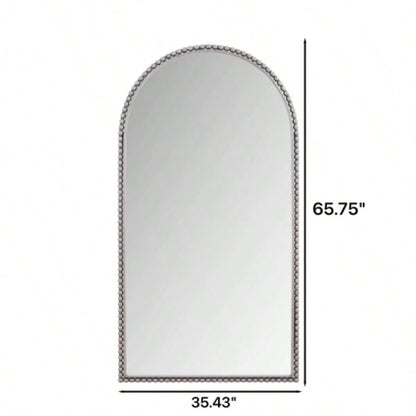 Iron Arch Retro Full Length Mirror With Supporting Feet, Living Room, Bedroom Silver