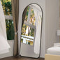 Arch Full Length Mirror 7132 Big Full Body Mirror Bedroom Oversized Floor Mirror Large Standing Mirror Living Room Dressing Mirror Leaning Against Wall, Metal Frame, Black