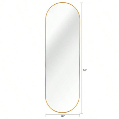 Gold 63x 20IN Pill Shaped Full Lenghth Mirror or Bathroom mirror