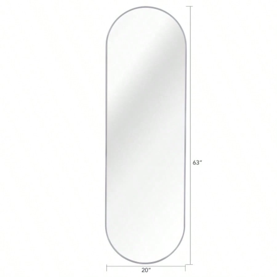 Silver 63x 20IN Pill Shaped Full Lenghth Mirror or Bathroom mirror