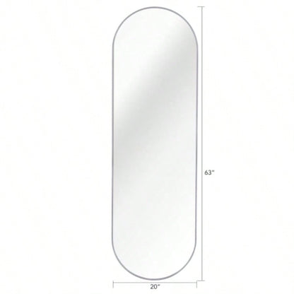Silver 63x 20IN Pill Shaped Full Lenghth Mirror or Bathroom mirror