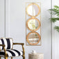 3 Mirror Piece Wall Mirror in Gold Rectangular Frame, Home Wall Decor Bedroom Living Room, 43x16