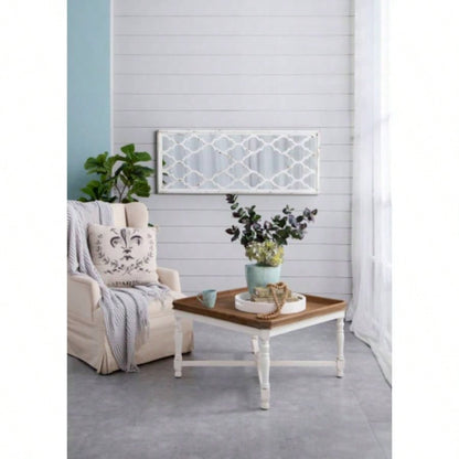 24x 60 Distressed White Floor Mirror, Full Body Mirror Bathroom Bedroom Living Room