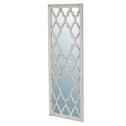 24x 60 Distressed White Floor Mirror, Full Body Mirror Bathroom Bedroom Living Room