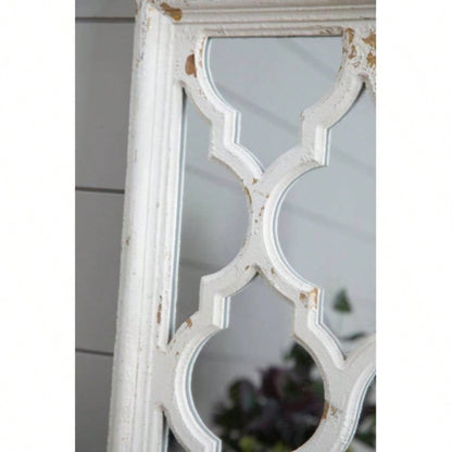 24x 60 Distressed White Floor Mirror, Full Body Mirror Bathroom Bedroom Living Room