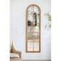 34x54.3 Large Arched Accent Mirror with Brown Frame with Decorative Window Look Classic Architecture Style Solid Fir Wood Interior Decor