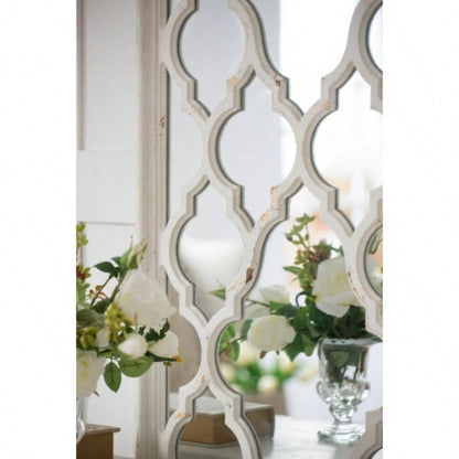 24x 60 Distressed White Floor Mirror, Full Body Mirror Bathroom Bedroom Living Room