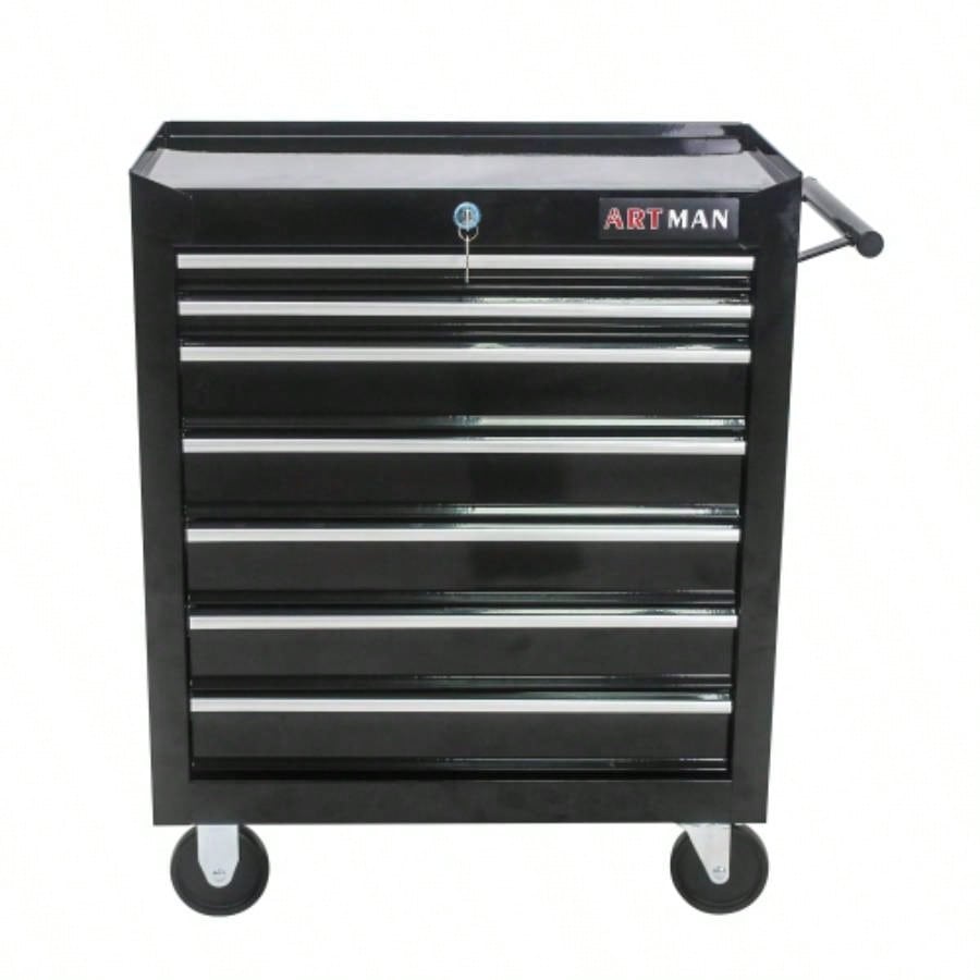 DRAWERS MULTIFUNCTIONAL CART WITH WHEELS - BLACK