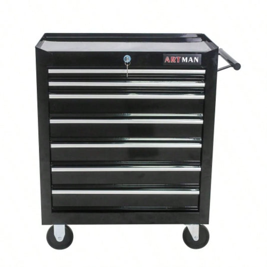 DRAWERS MULTIFUNCTIONAL CART WITH WHEELS - BLACK
