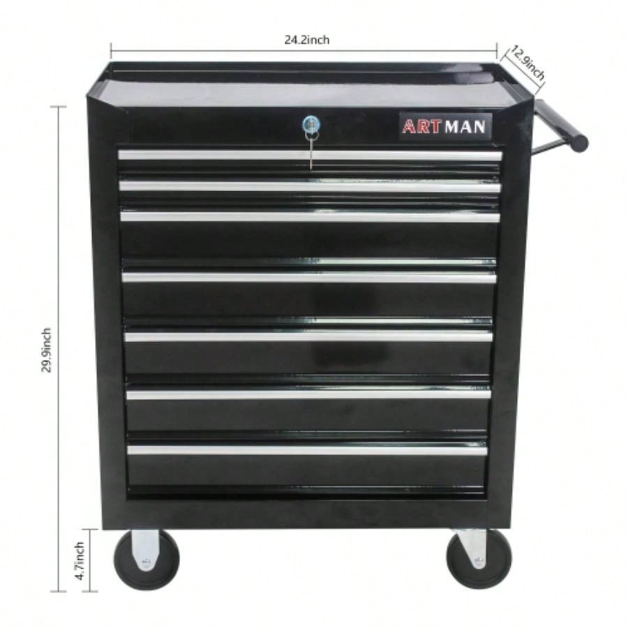 DRAWERS MULTIFUNCTIONAL CART WITH WHEELS - BLACK