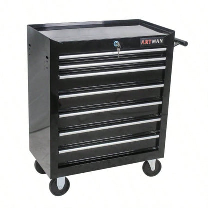 DRAWERS MULTIFUNCTIONAL CART WITH WHEELS - BLACK