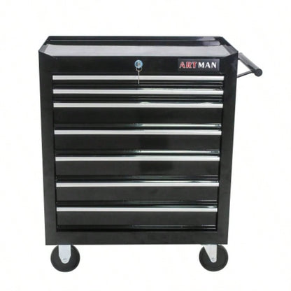 DRAWERS MULTIFUNCTIONAL CART WITH WHEELS - BLACK
