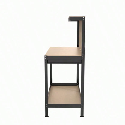 63 Tools Cabinet Working Tables Workbench Storage Workshop Table with Drawers and Pegboard