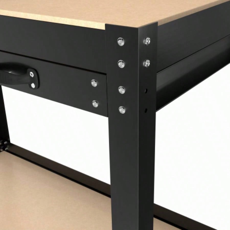 63 Tools Cabinet Working Tables Workbench Storage Workshop Table with Drawers and Pegboard