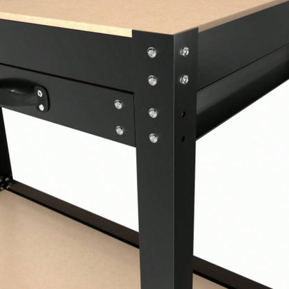 63 Tools Cabinet Working Tables Workbench Storage Workshop Table with Drawers and Pegboard