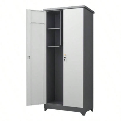 Outdoor Cabinet Outdoor Storage Cabinet Waterproof, Storage Cabinet cabinet with Shelves, Vertical Tall Garden Storage cabient Outdoor Storage Cabinet Weatherproof Outside in light gray