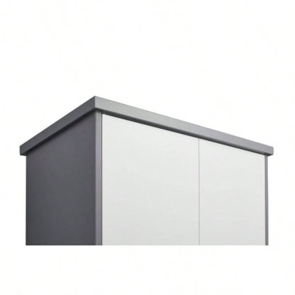 Outdoor Cabinet Outdoor Storage Cabinet Waterproof, Storage Cabinet cabinet with Shelves, Vertical Tall Garden Storage cabient Outdoor Storage Cabinet Weatherproof Outside in light gray