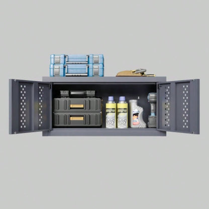 Metal garage cabinet with door, wall - mounted storage cabinet, floating cabinet basements, kitchens, and warehouses gray, 11.81 H