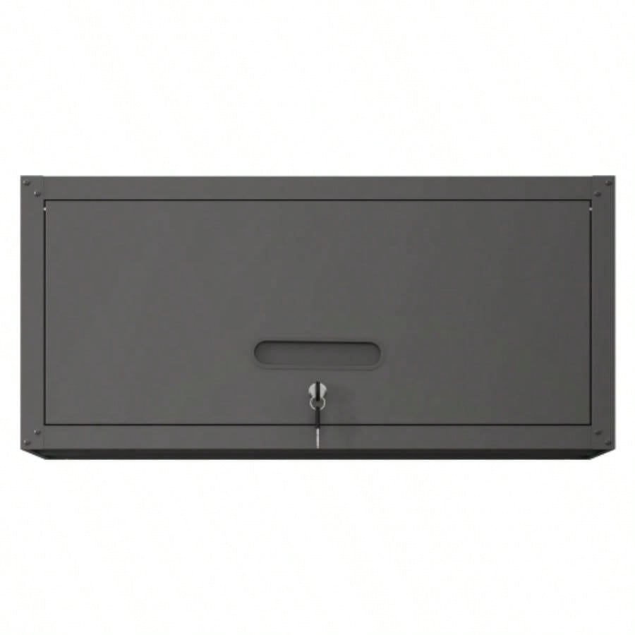 Sturdy and Durable Metal Cabinet Garage with Wheels - Mobile Heavy - Duty Storage Cabinet with 1 Drawer and 2 Locking Doors, Rolling Storage Cabinet, Black and Gray