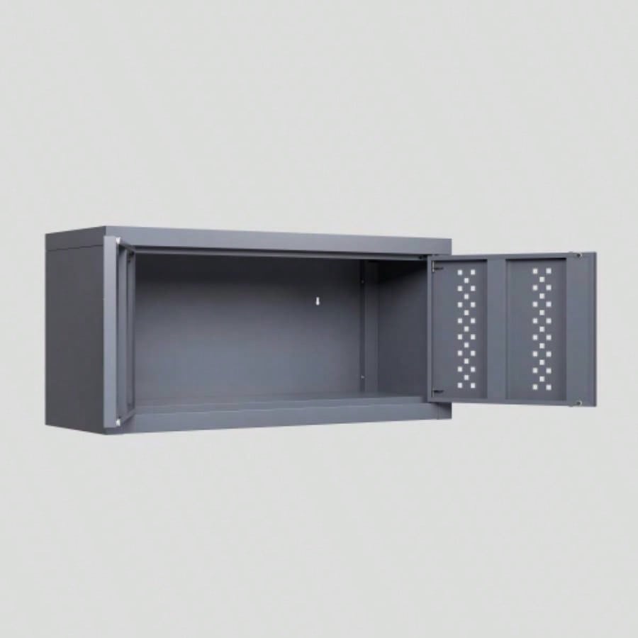 Metal garage cabinet with door, wall - mounted storage cabinet, floating cabinet basements, kitchens, and warehouses gray, 11.81 H