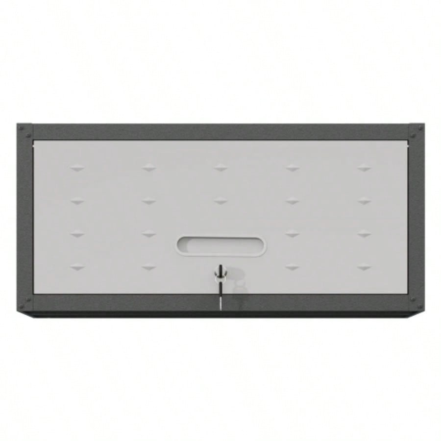 Sturdy and Durable Metal Cabinet Garage with Wheels - Mobile Heavy - Duty Storage Cabinet with 1 Drawer and 2 Locking Doors, Rolling Storage Cabinet, Black and Gray