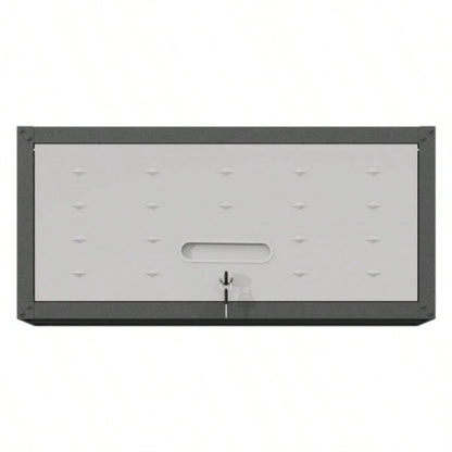Sturdy and Durable Metal Cabinet Garage with Wheels - Mobile Heavy - Duty Storage Cabinet with 1 Drawer and 2 Locking Doors, Rolling Storage Cabinet, Black and Gray