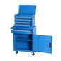 Chest, 5 - Drawer Rolling Storage Cabinet with Detachable Top Box, Liner, Universal Lockable Wheels, Adjustable Shelf, Locking Mechanism, Metal Cart Garage Workshop