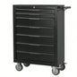 - Drawer Rolling Chest Cabinet, Large Capacity Metal Box with Wheels and Cylinder Locking, Roll Around Storage Organizer Cart Garage, Warehouse, Work Shop - Black