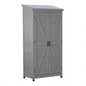 Potting with Storage Cabinet and Metal Table Top Outdoor Patio, Garden Furniture Wood Workstation 31.5x17x36