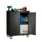 2 Door+ 1 Drawer Cabinets Garage, Lockable Garage Storage Cabinet, Locking Metal Storage Cabinet with Wheels, Rolling Chest, Assembly Required H35.4*W30.3*