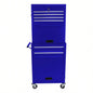 Cabinet on Wheels, 6 - Drawer Lockable Rolling Chest/ 4 Universal Wheels, 2 in 1 Detachable Box Storage Organizer Garage Workshop Repair Shop, BLUE