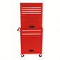 Cabinet on Wheels, 6 - Drawer Lockable Rolling Chest/ 4 Universal Wheels, 2 in 1 Detachable Box Storage Organizer Garage Workshop Repair Shop, BLUE
